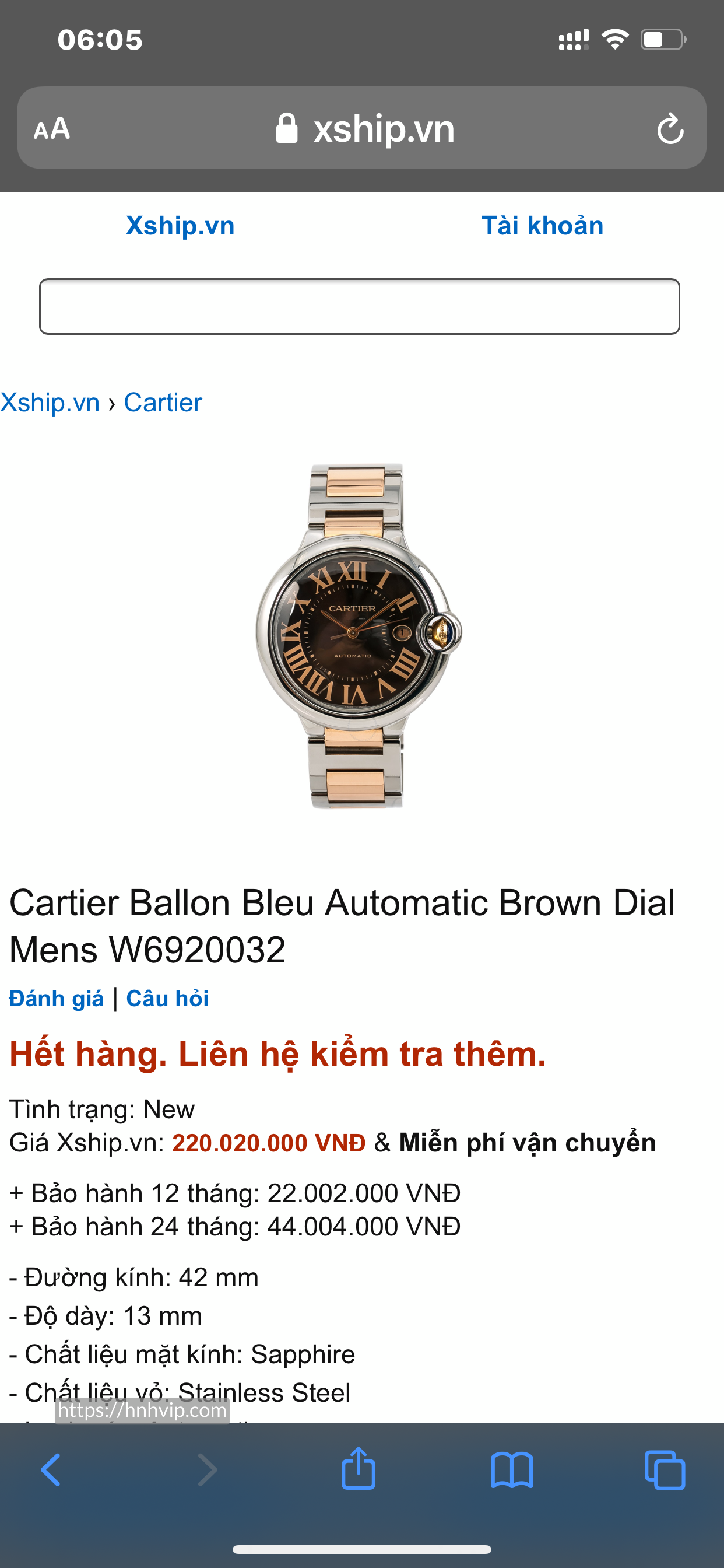 Ballon Bleu de Cartier W6920032