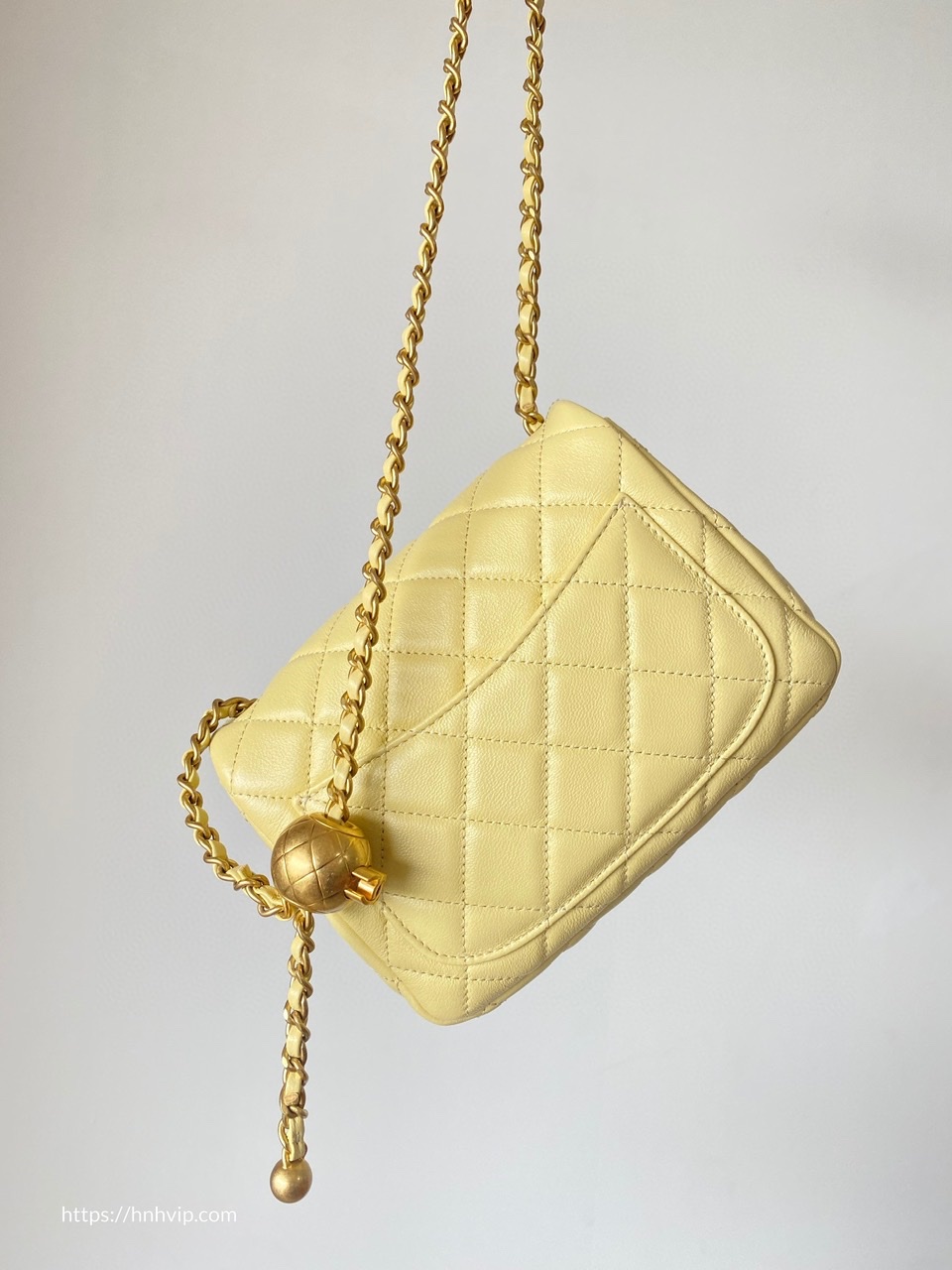 Chanel Classic Flap Runway Square Mini Pearl Crush Lambskin Leather