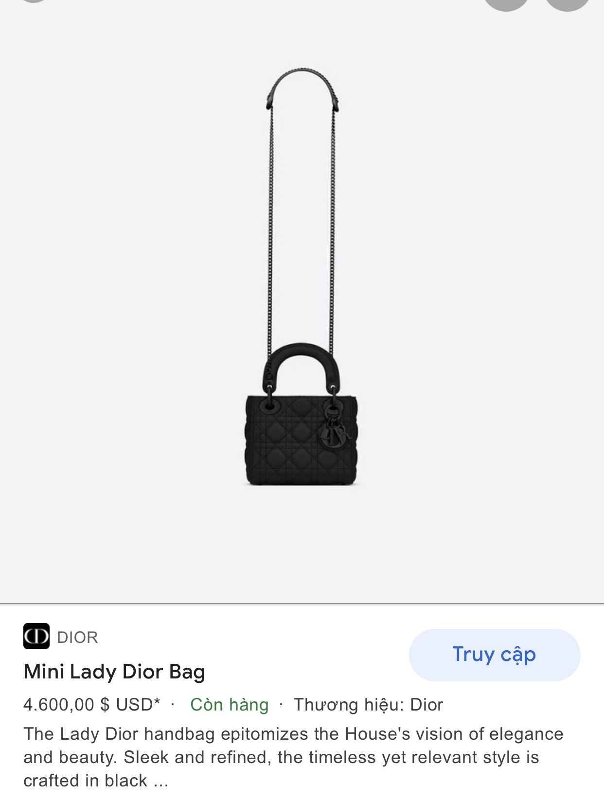 MINI LADY DIOR BAG Black Ultramatte Cannage Calfskin