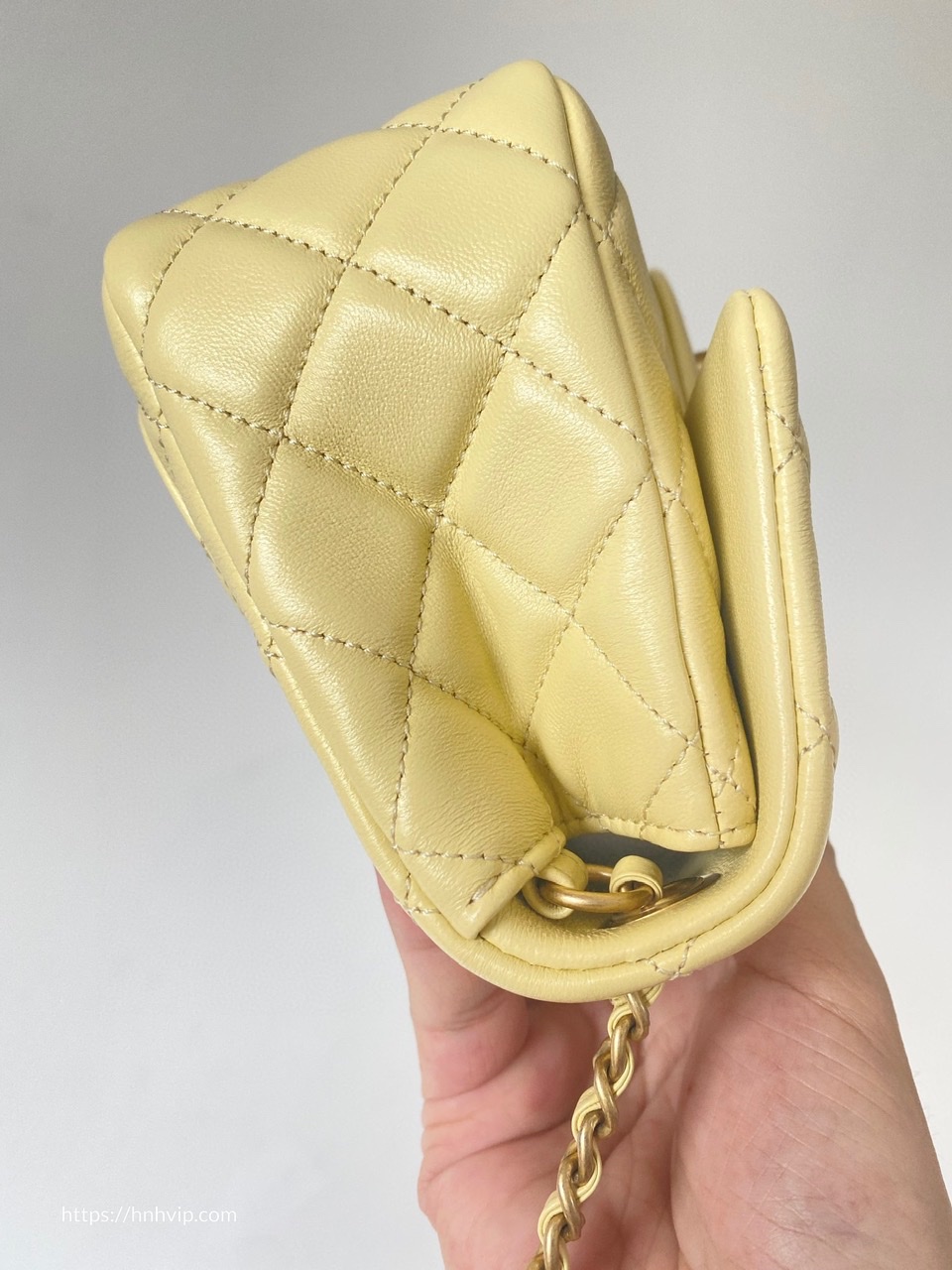 Chanel Classic Flap Runway Square Mini Pearl Crush Lambskin Leather