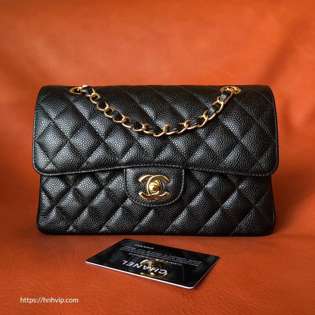 NEW  Chanel Classic Small Black Caviar  GHW Flap Bag MicroChip Receipt   eBay