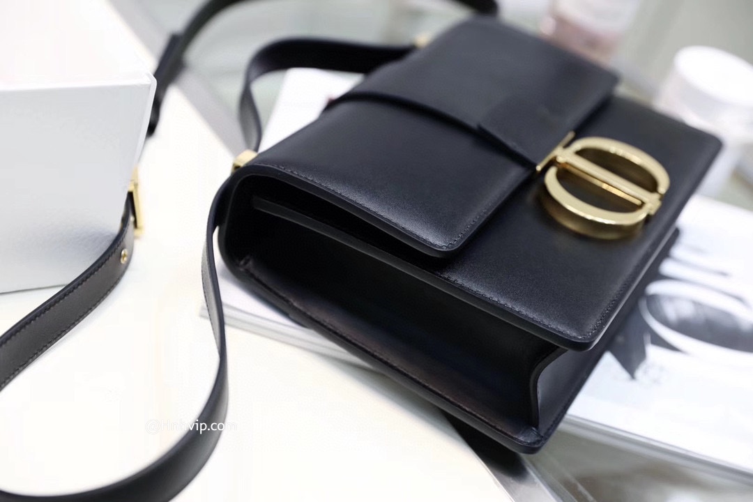 DIOR 30 MONTAIGNE BAG Black Box Calfskin