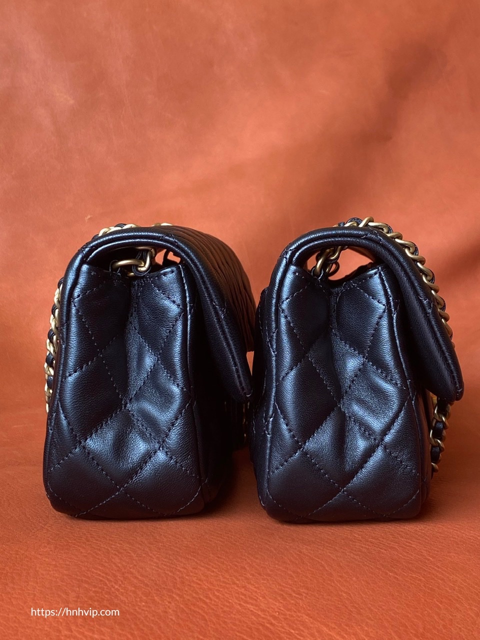 Chanel Classic Flap Runway Square small Pearl Crush Lambskin Leather