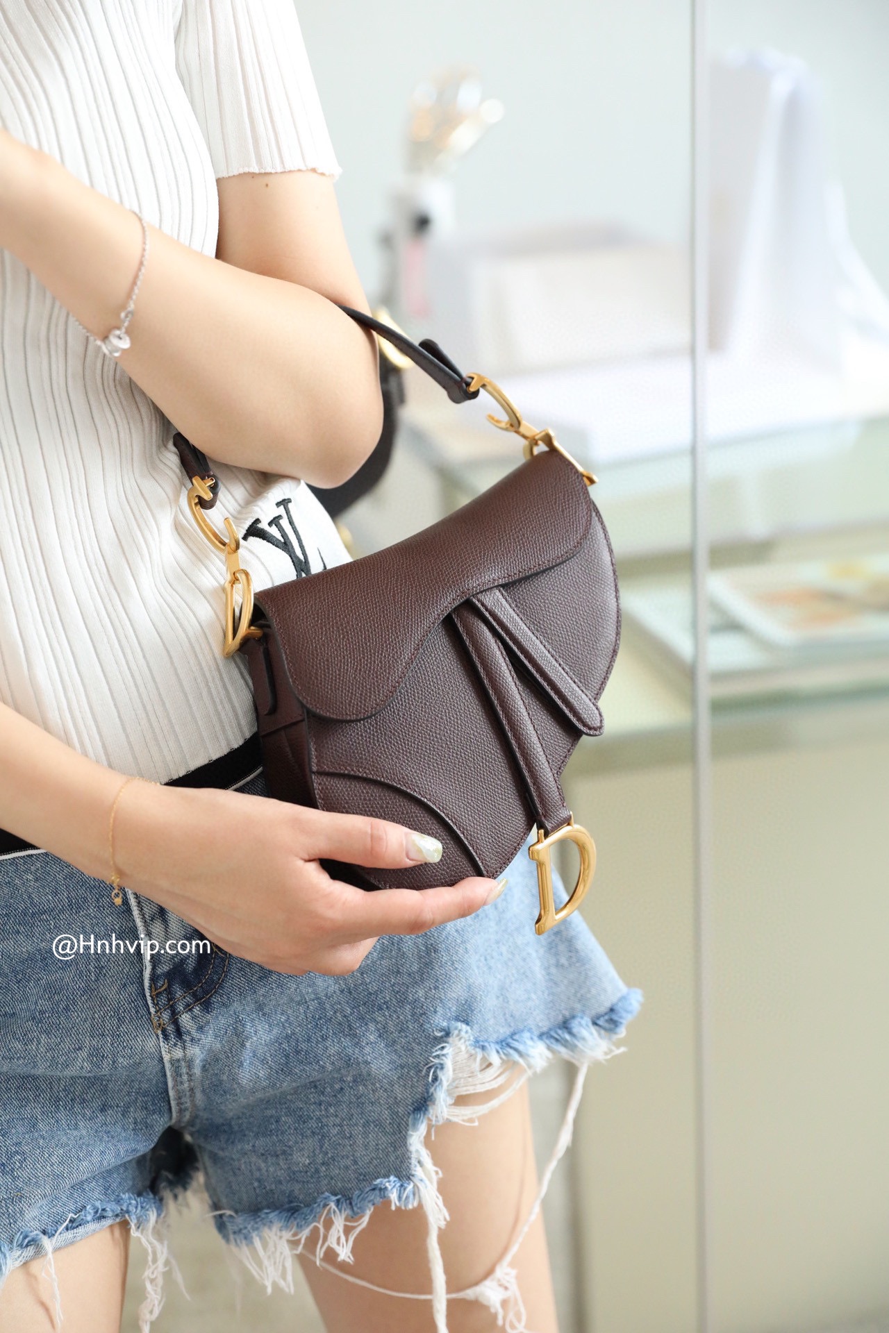 DIOR Mini SADDLE BAG Amaranth Grained Calfskin