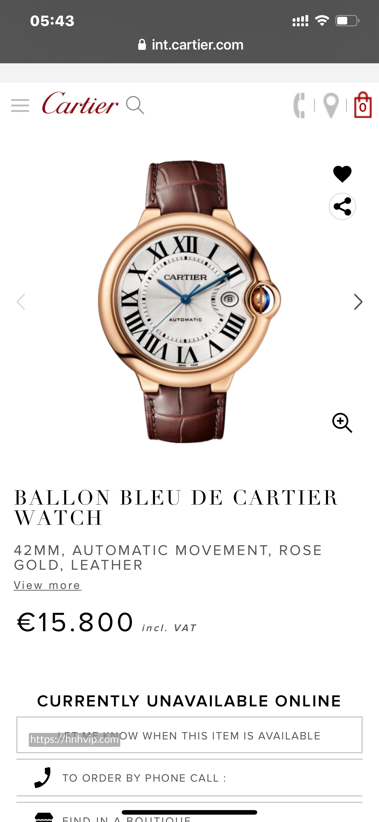 BALLON BLEU DE CARTIER WATCH WGBB0030