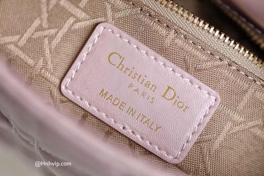 MINI LADY DIOR BAG Lotus-Colored Beaded Cannage Lambskin