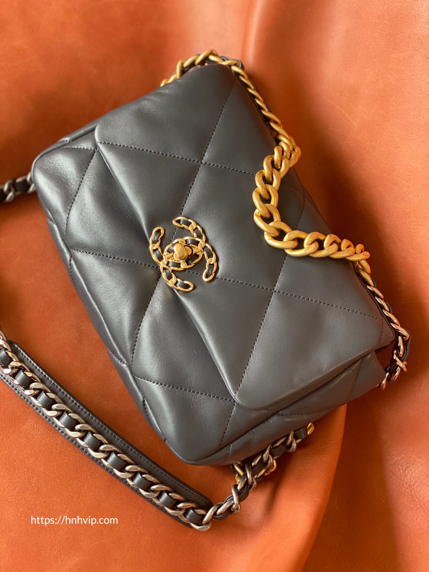 Túi Chanel 19 Denim Large Handbag Rep 1 1  97Luxury