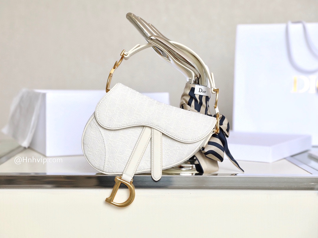 DIOR Mini SADDLE BAG White Dior Oblique Jacquard