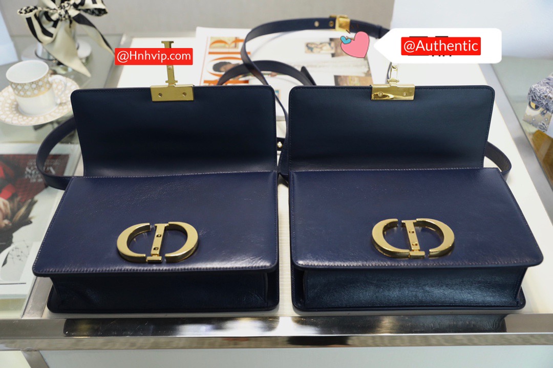 DIOR Indigo blBlue 30 Montaigne Shiny Crinkled Lambskin Flap Bag