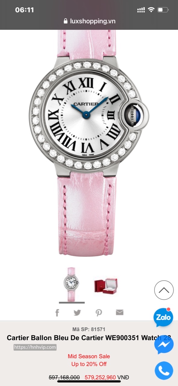 BALLON BLEU DE CARTIER WACTH WE900351