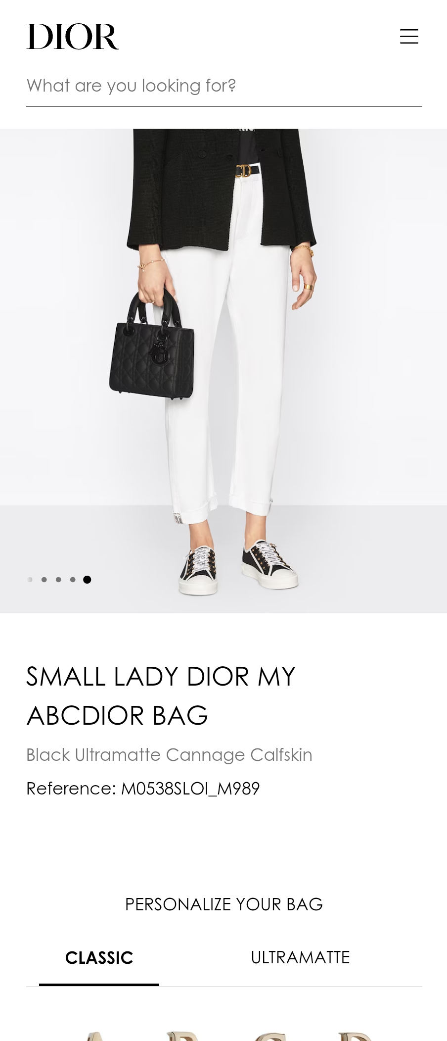 Dior SMALL LADY DIOR MY ABCDIOR BAG Black Ultramatte Cannage Calfskin M0538SLOI_M989