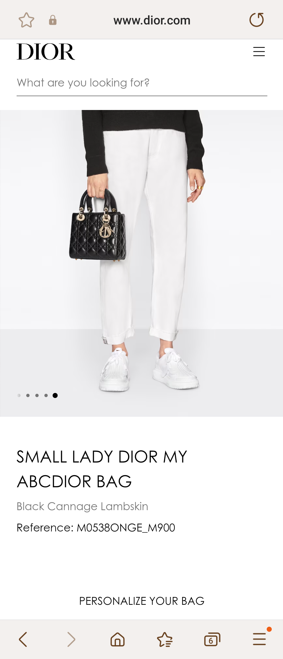 DIOR SMALL LADY DIOR MY ABCDIOR BAG Black Cannage Lambskin M0538ONGE_M900