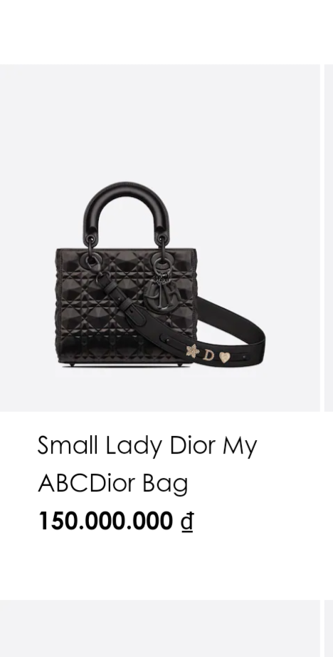 Dior SMALL LADY DIOR MY ABCDIOR BAG Black Cannage Calfskin with Diamond Motif MO538SNEA
