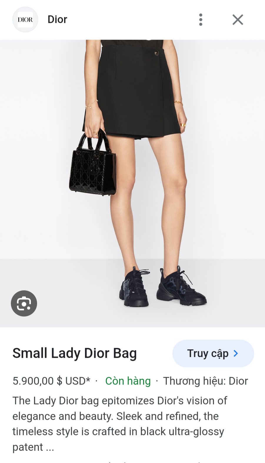 DIOR Small Lady Dior Bag Black Ultraglossy Patent Cannage Calfskin