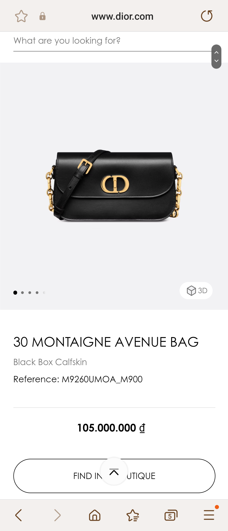 Dior 30 MONTAIGNE AVENUE BAG Black Box Calfskin M9260UMOA