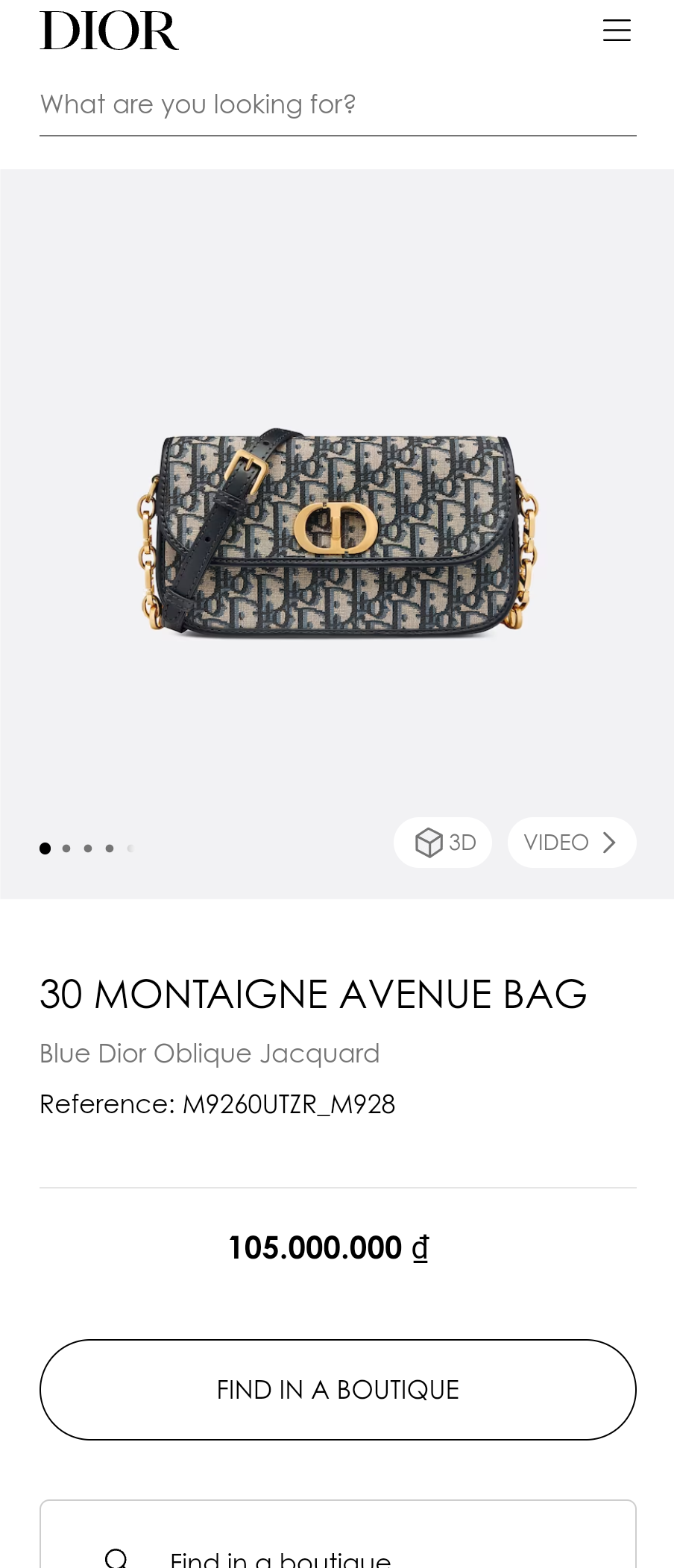 DIOR 30 MONTAIGNE AVENUE BAGBlue Dior Oblique Jacquard M9260UTZR