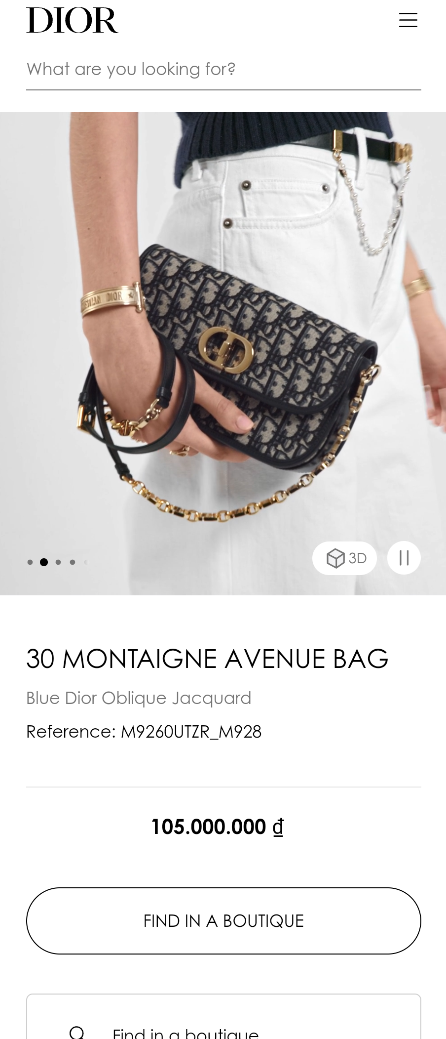 DIOR 30 MONTAIGNE AVENUE BAGBlue Dior Oblique Jacquard M9260UTZR