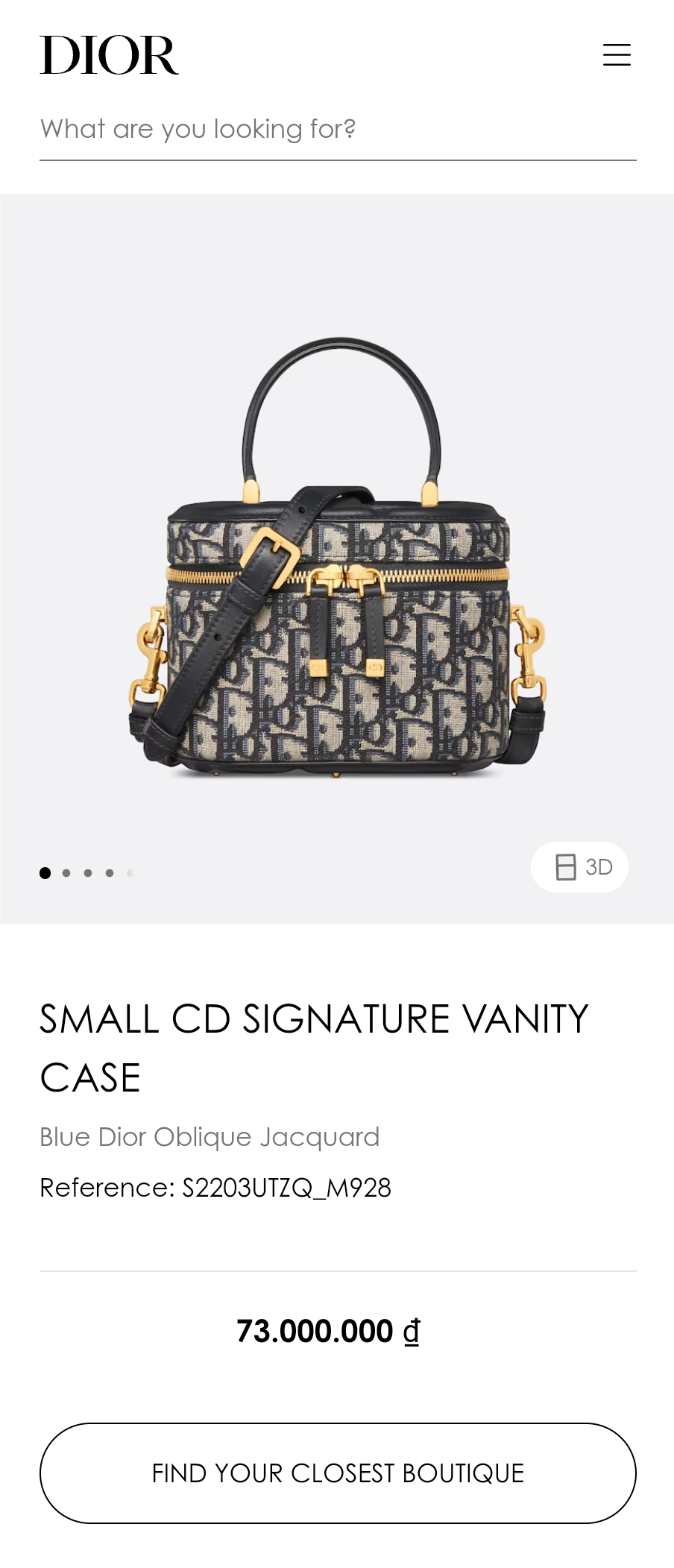 DIOR SMALL CD SIGNATURE VANITY CASE Blue Dior Oblique Jacquard S2203UTZQ