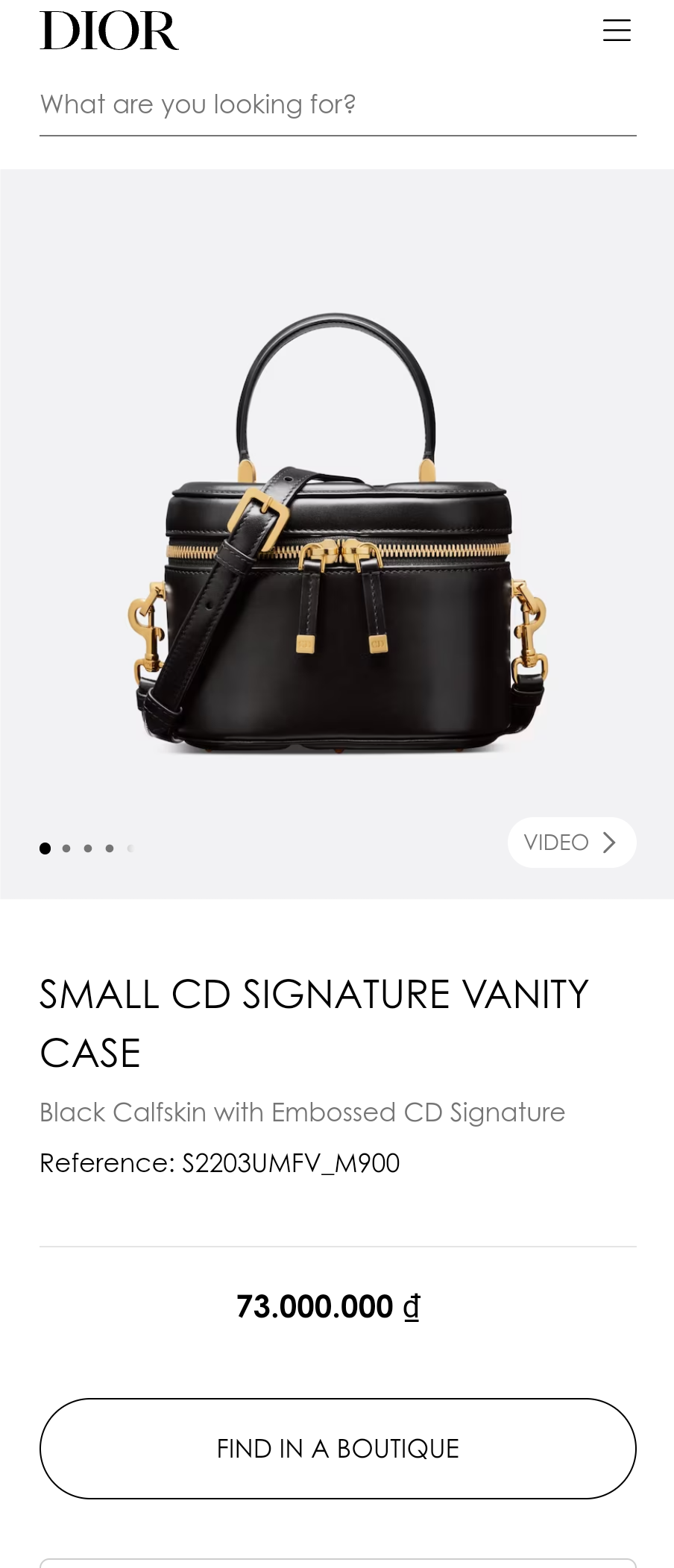 DIOR SMALL CD SIGNATURE VANITY CASE Black Calfskin with Embossed CD Signature S2203UTZQ