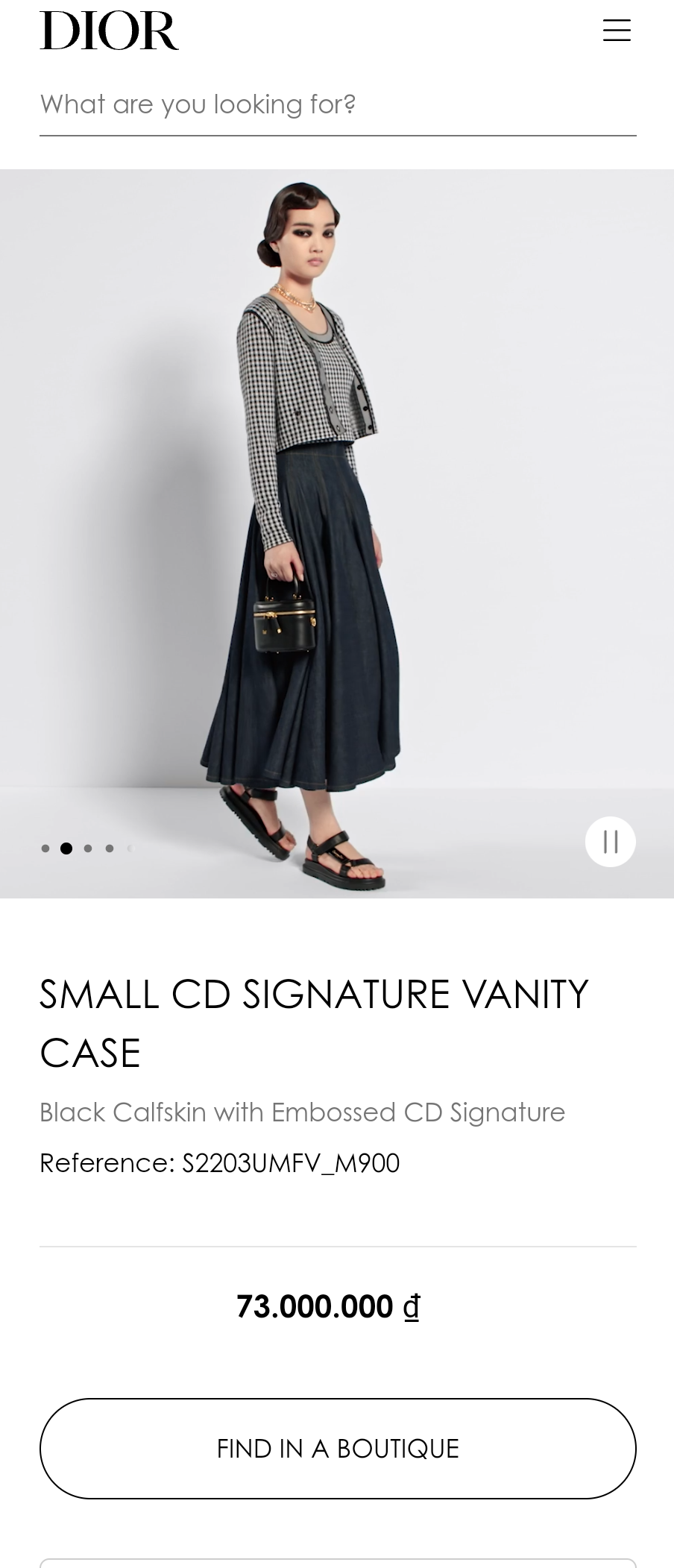 DIOR SMALL CD SIGNATURE VANITY CASE Black Calfskin with Embossed CD Signature S2203UTZQ