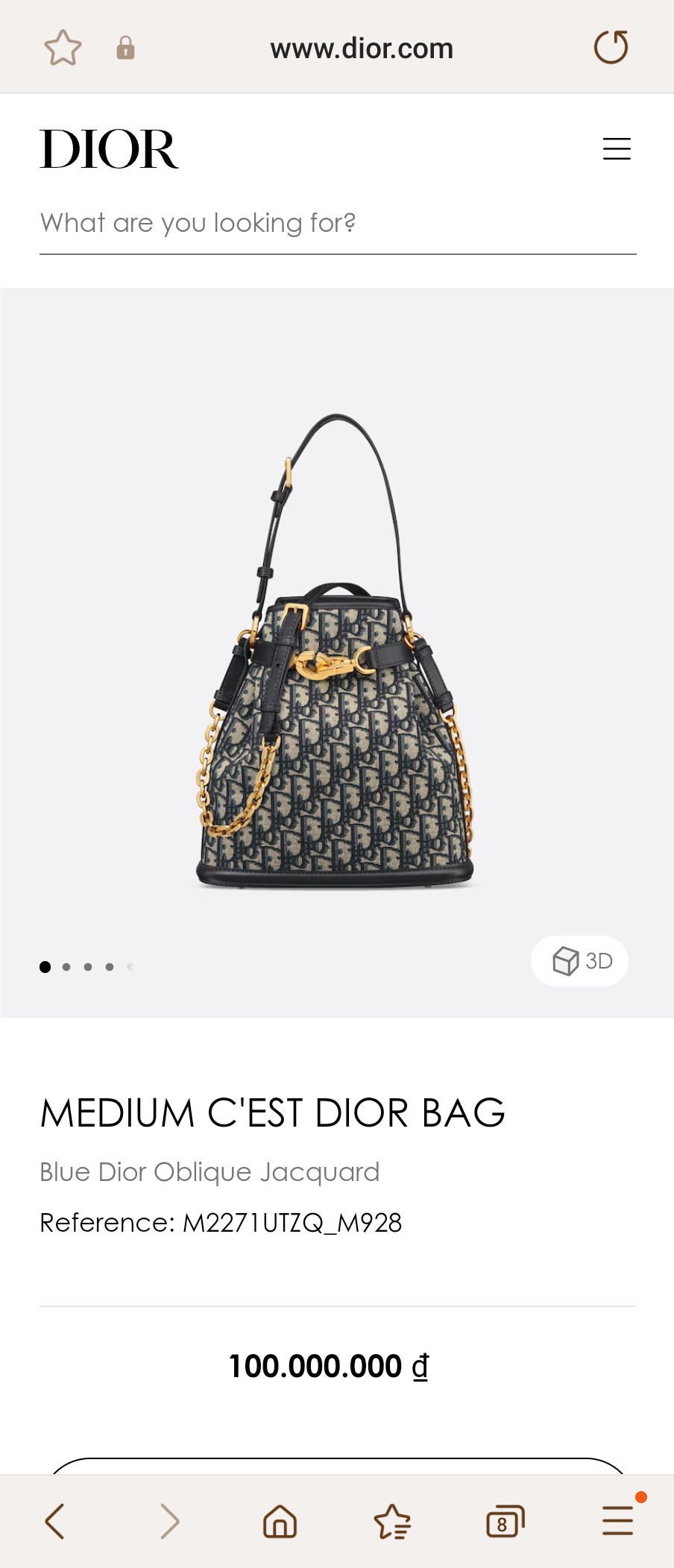 DIOR MEDIUM C'EST DIOR BAGBlue Dior Oblique Jacquard M2271UTZQ