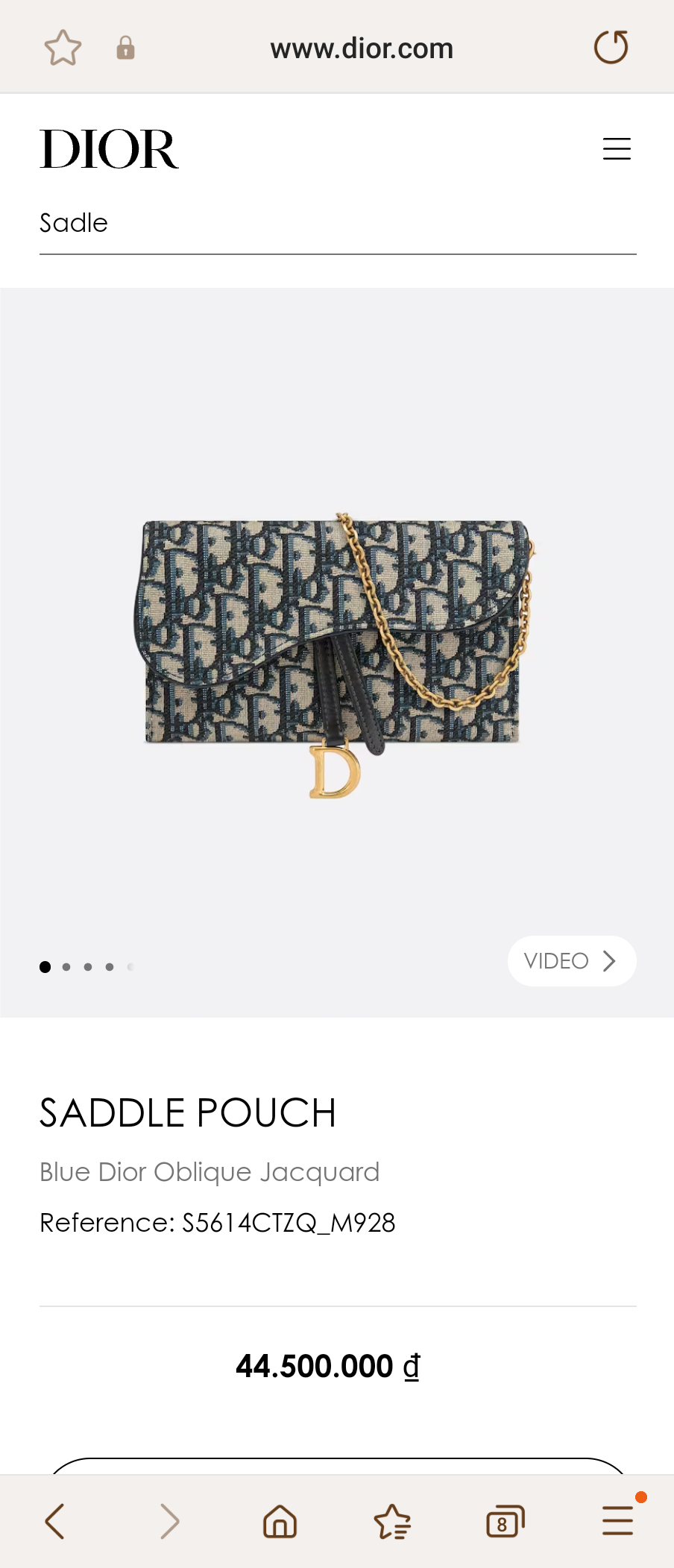 Dior SADDLE POUCH Blue Dior Oblique Jacquard S614CTZQ_M928