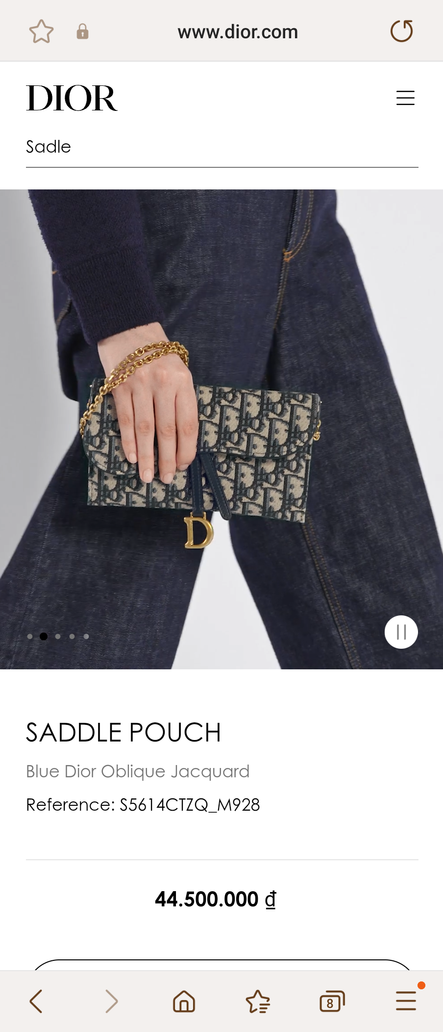 Dior SADDLE POUCH Blue Dior Oblique Jacquard S614CTZQ_M928