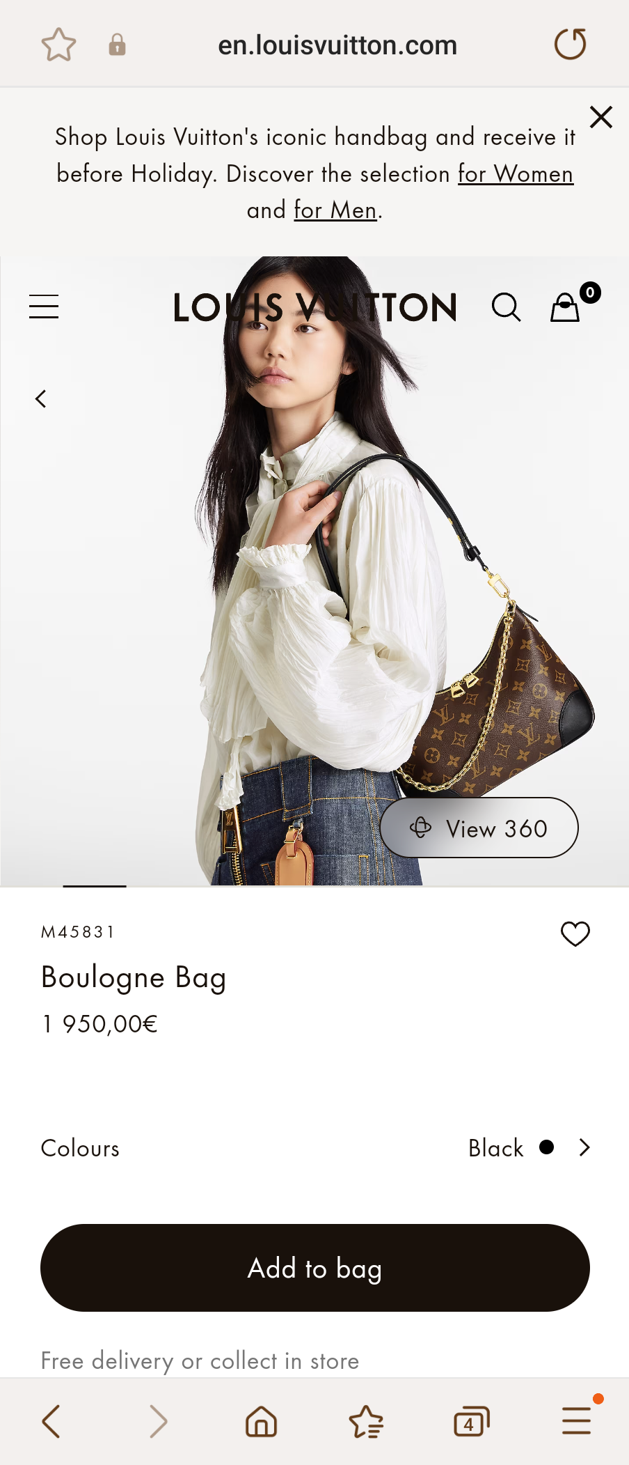 LOUIS VUITTON M45831 Boulogne Bag