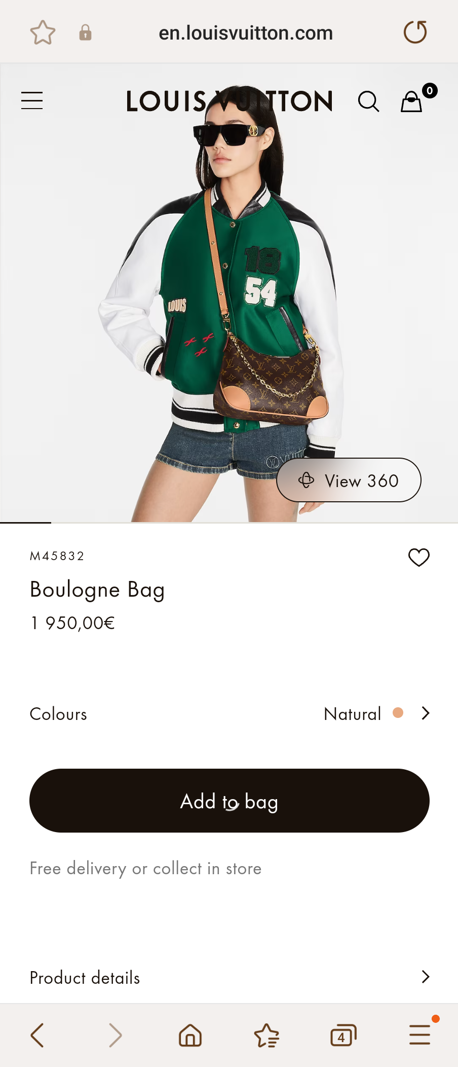 LOUIS VUITTON M45832 Boulogne Bag