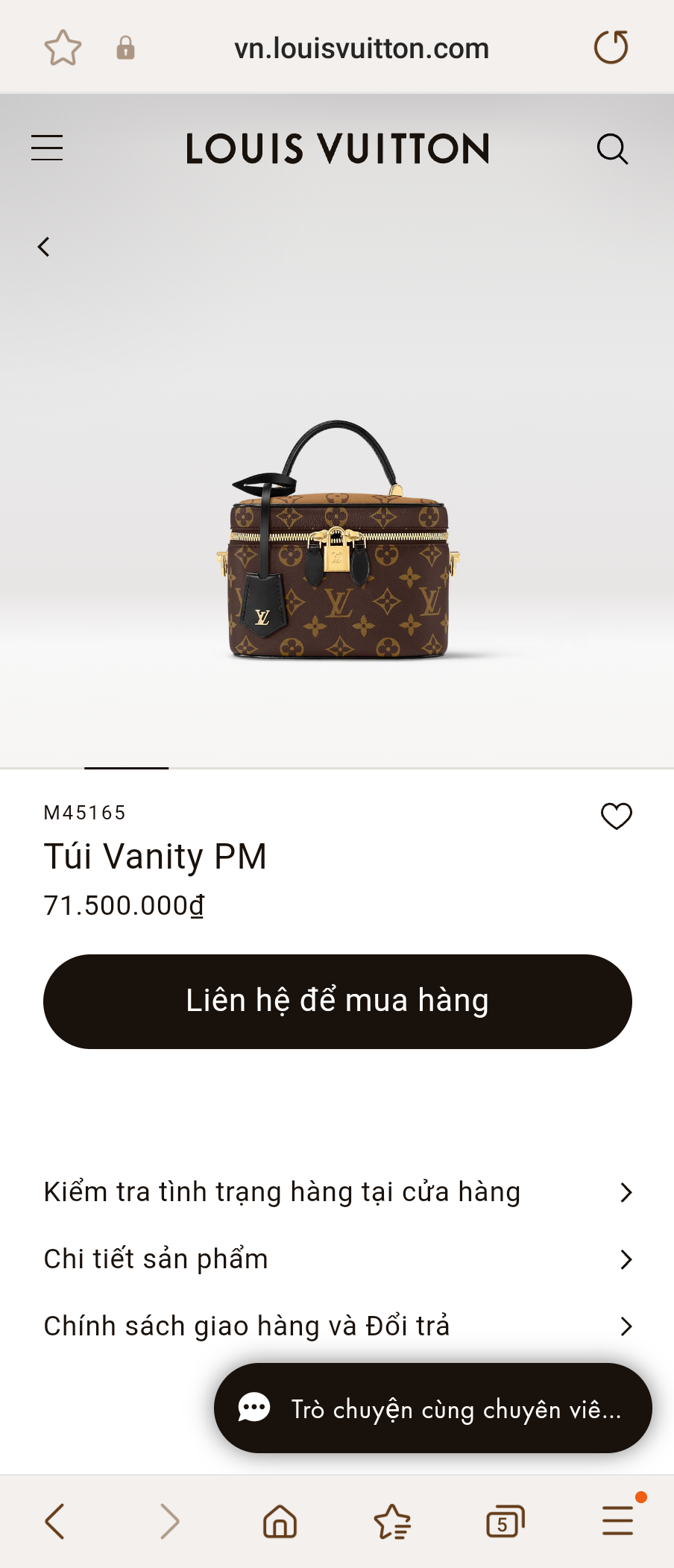 Louis Vuitton M45165 VANITY pm bag