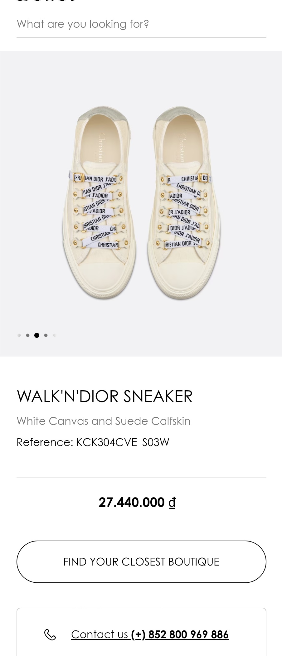 Dior WALK'N'DIOR SNEAKER White Canvas and Suede Calfskin