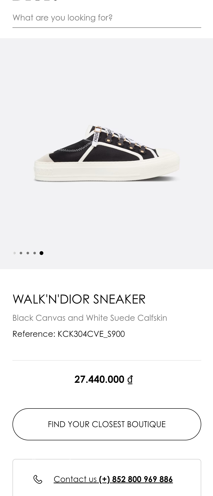 DIOR WALK'N'DIOR SNEAKER Black Canvas and White Suede Calfskin