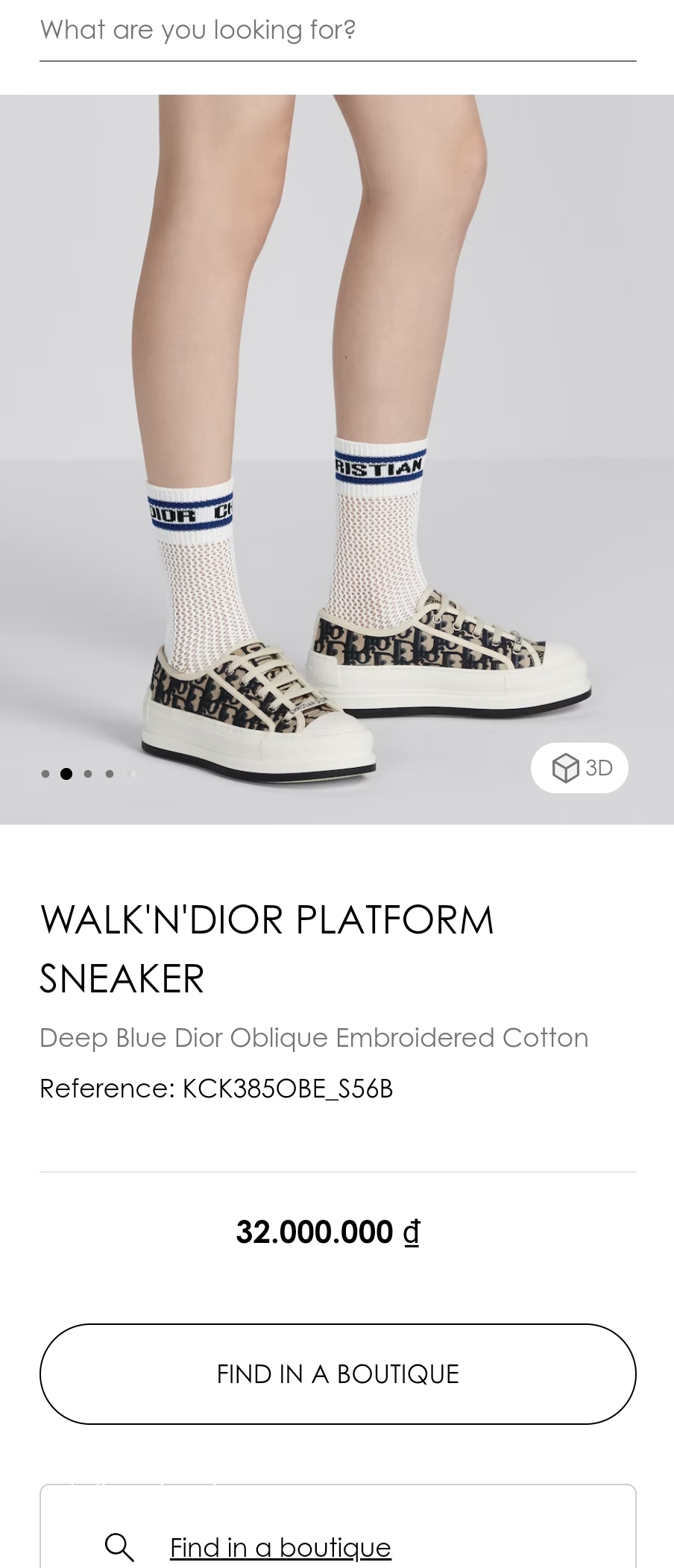 Dior WALK'N'DIOR PLATFORM SNEAKER Deep Blue Dior Oblique Embroidered Cotton