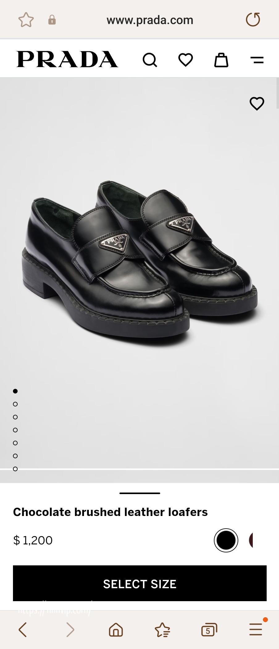 PRADA Chocolate brushed leather loafers