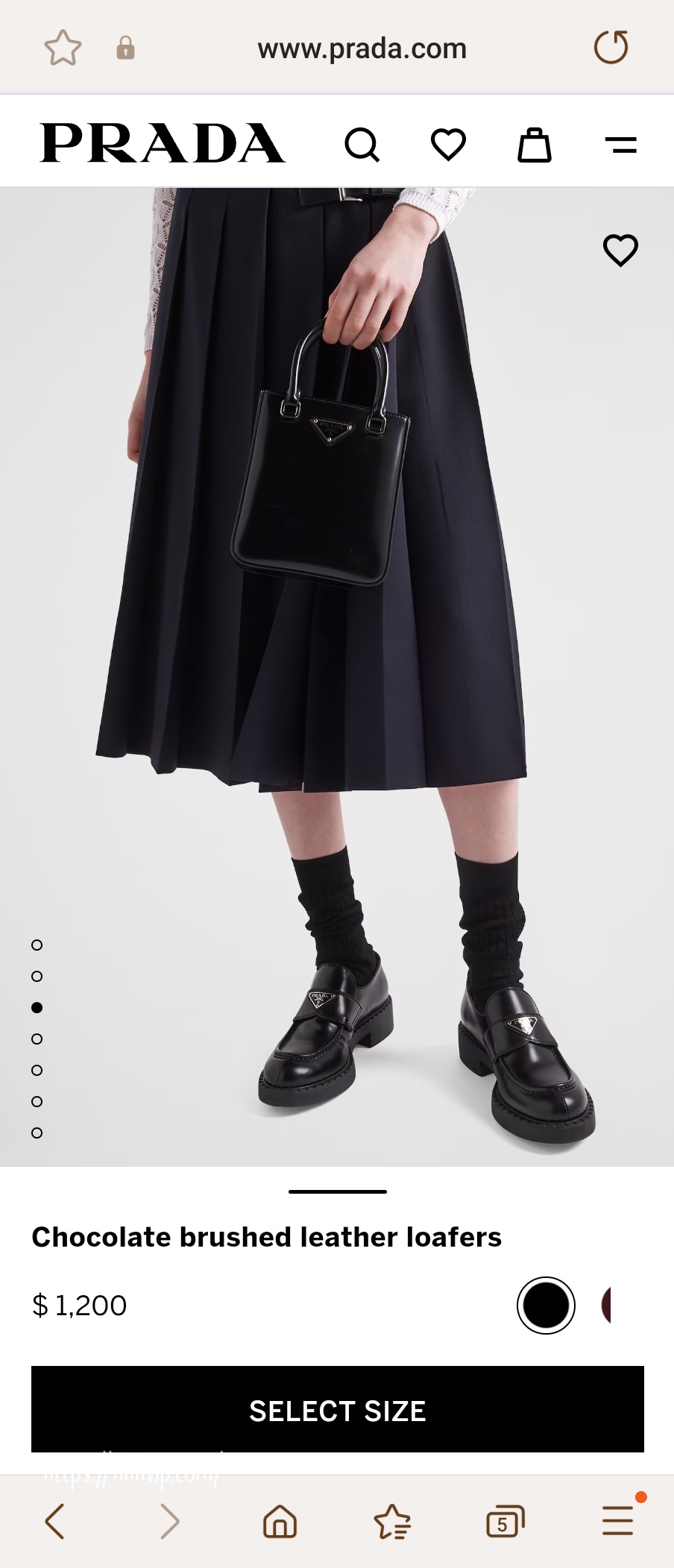 PRADA Chocolate brushed leather loafers