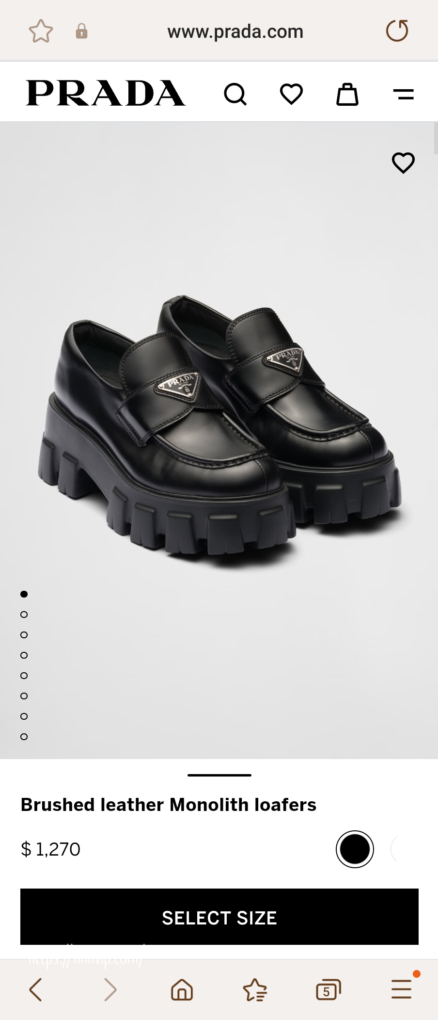 PRADA Brushed leather Monolith loafers