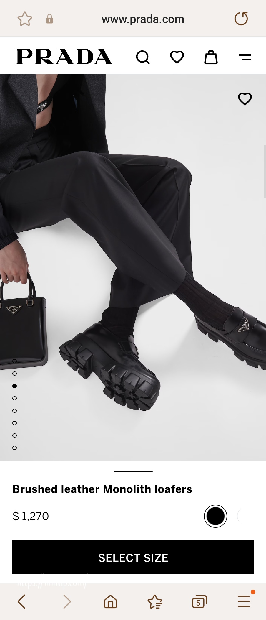 PRADA Brushed leather Monolith loafers