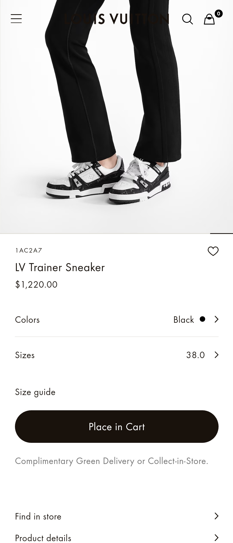 Louis Vuitton 1AC2A7 LV Trainer Sneaker