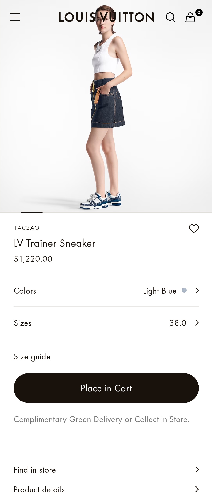 Louis Vuitton 1AC2AO LV Trainer Sneaker