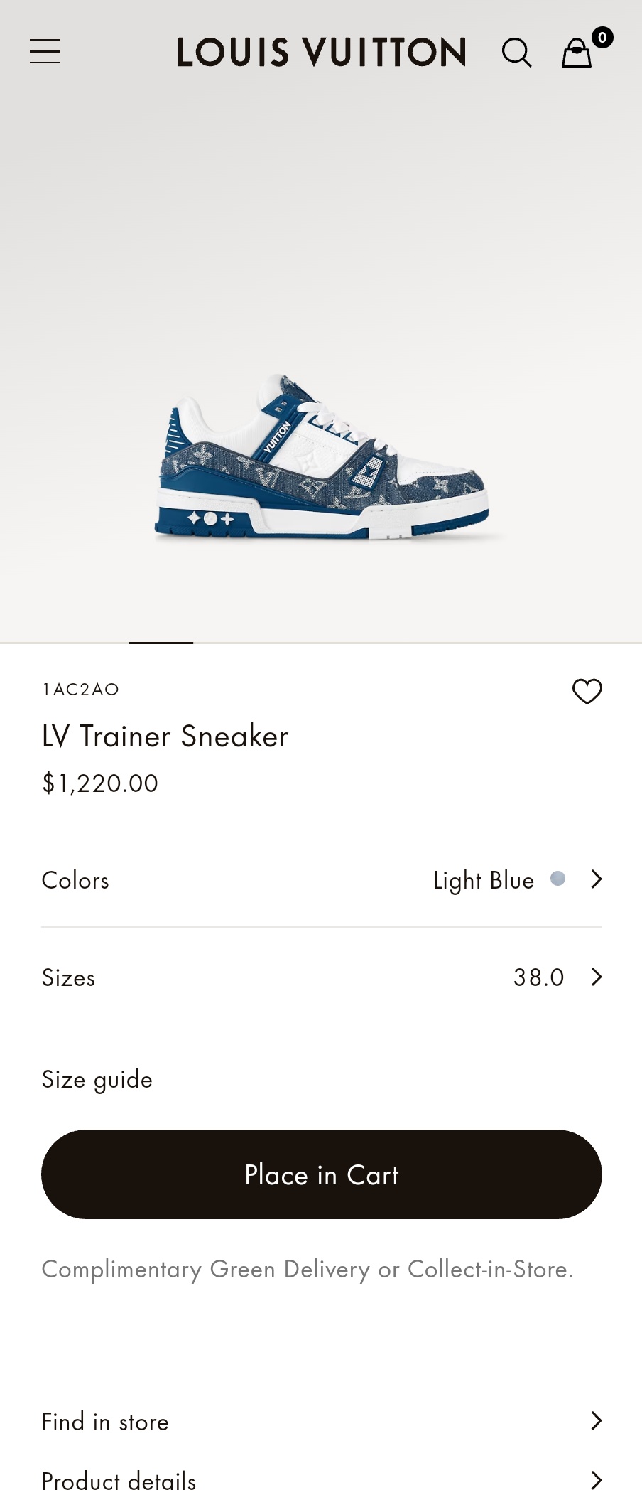 Louis Vuitton 1AC2AO LV Trainer Sneaker