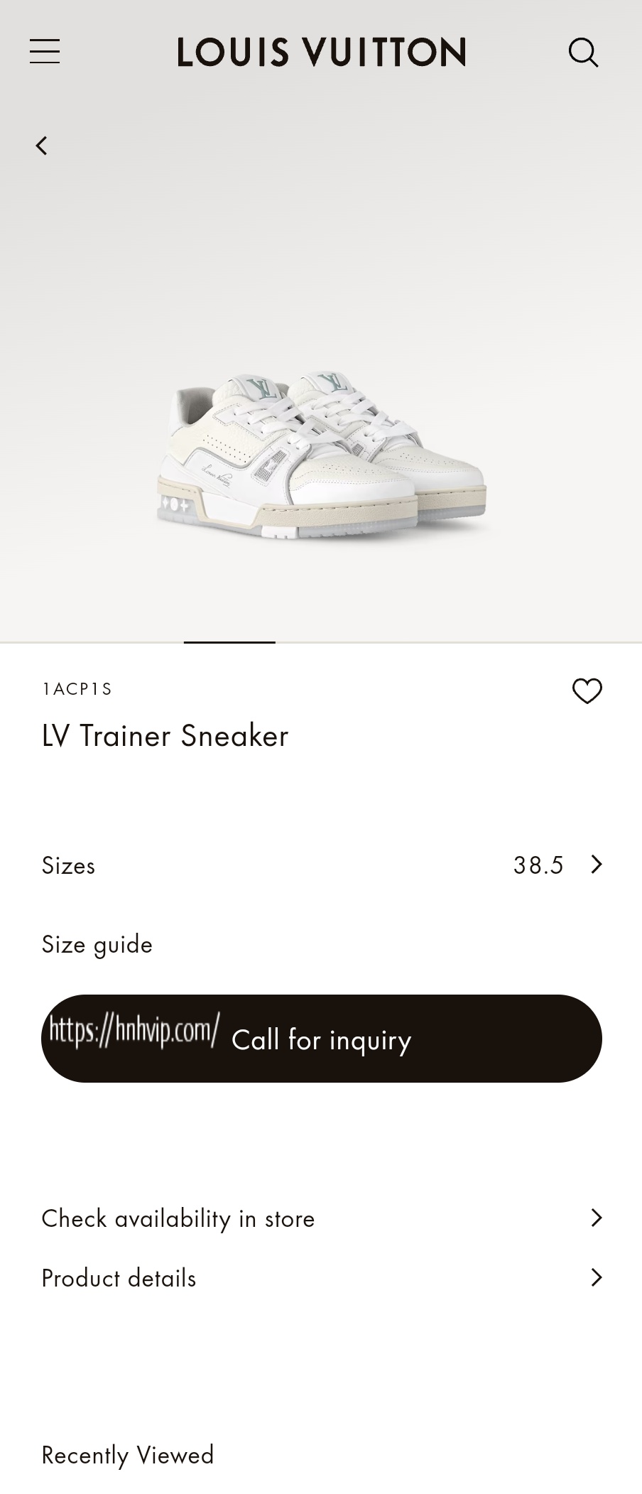 Louis Vuitton 1ACP1S LV Trainer Sneaker