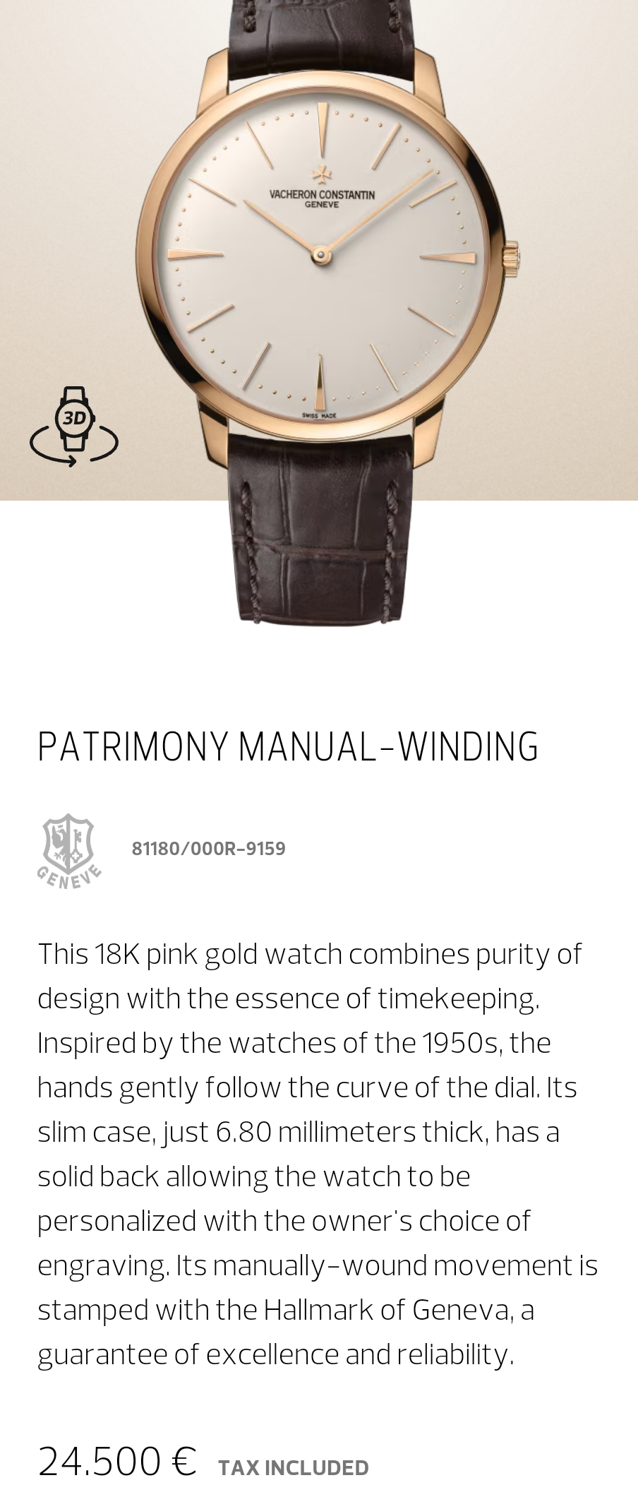 Vacheron Constantin PATRIMONY MANUAL-WINDING 81180/000R-9159