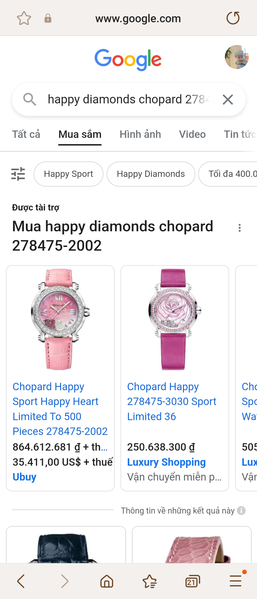 Chopard Happy Sport White/Leather 36 mm 278475-2002