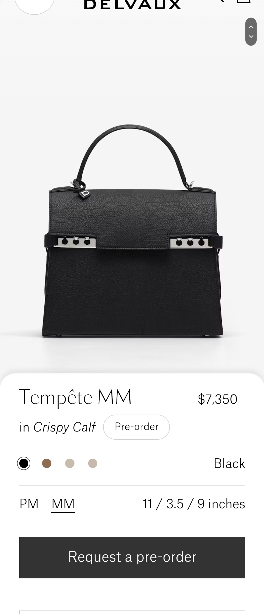 Delvaux Tempête MM in Crispy Calf AA0611AMF black PHW