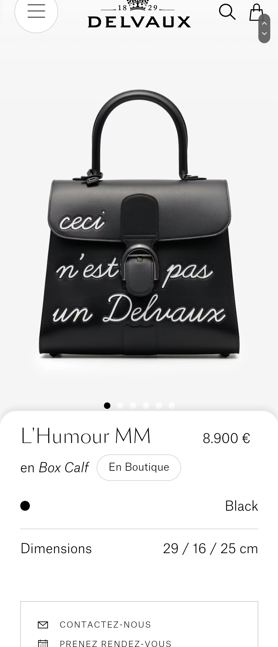 Delvaux L'Humour MM in Box Calf AA0661AAM099ZPN black