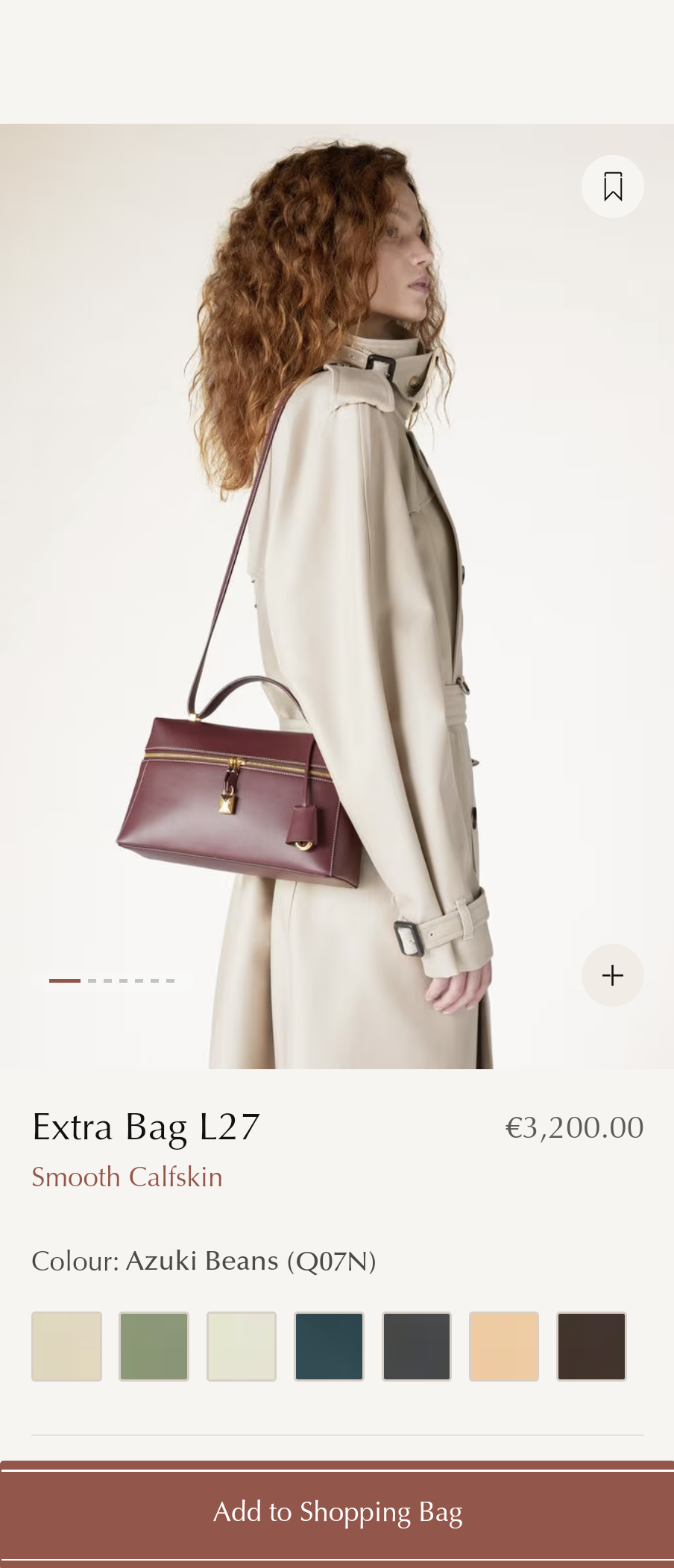 Loro Piana Extra Bag L27 Smooth Calfskin Azuki Beans (Q07N) FAN3462