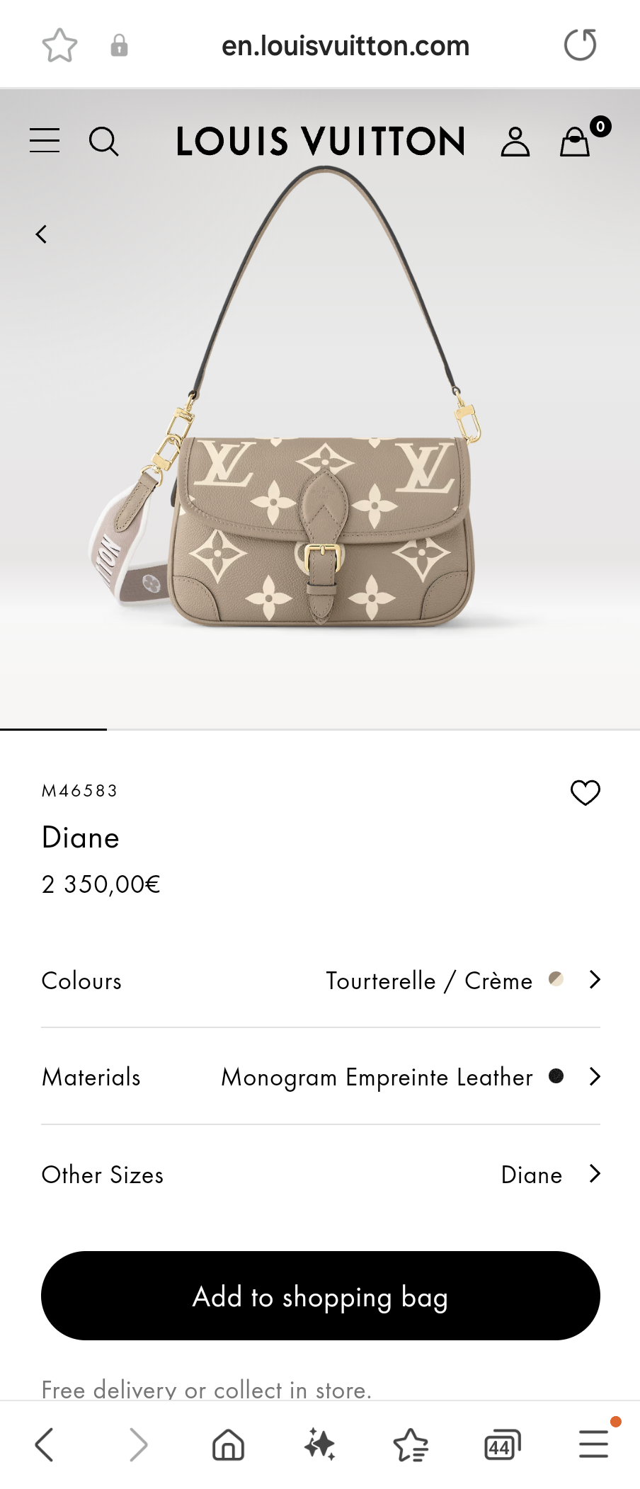 Louis vuitton M46583 Diane LV1