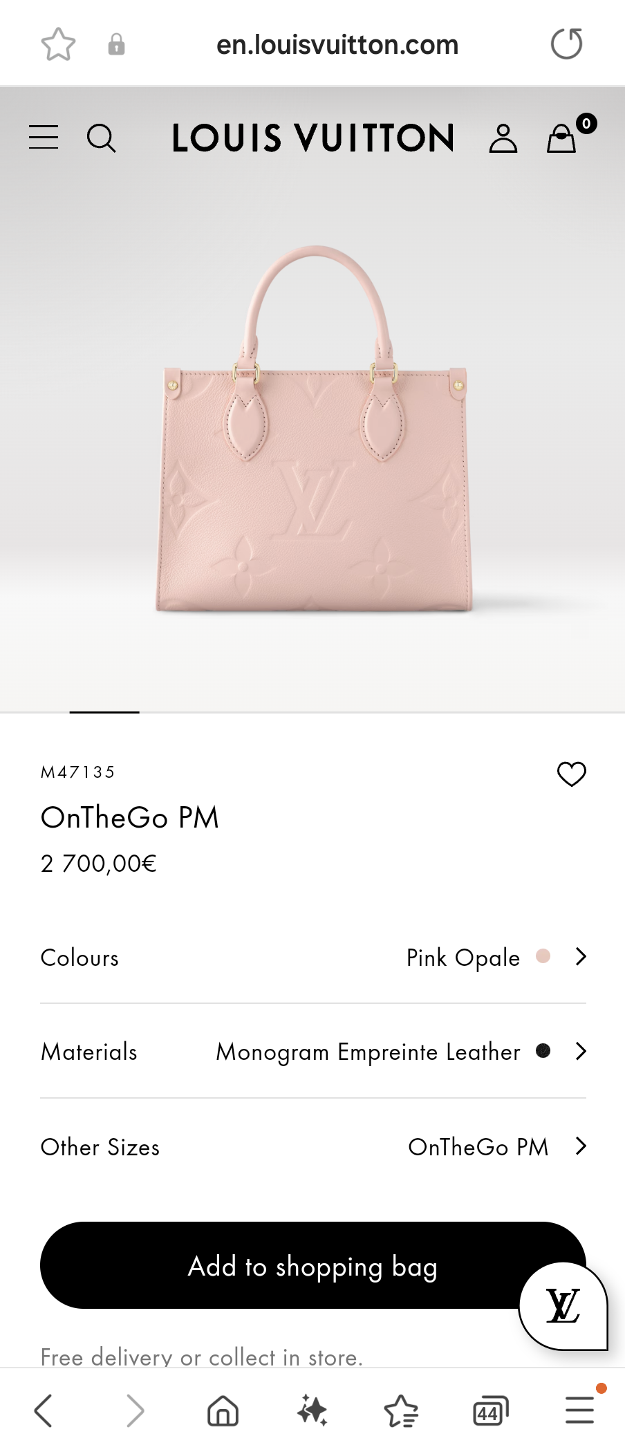 Louis Vuitton M47135 OnTheGo PM Lv1