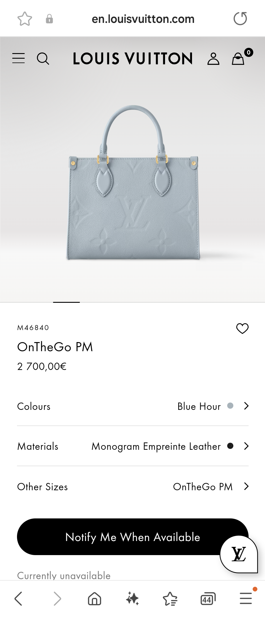 Louis Vuitton M46840 OnTheGo PM LV1
