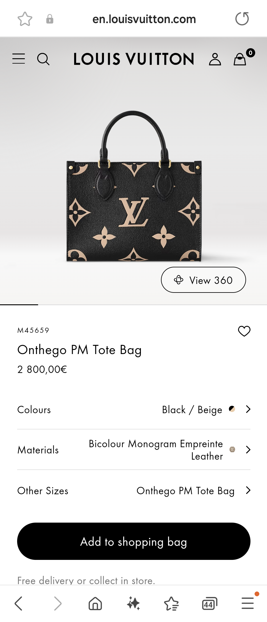 Louis Vuitton M45659 Onthego PM Tote Bag Lv1